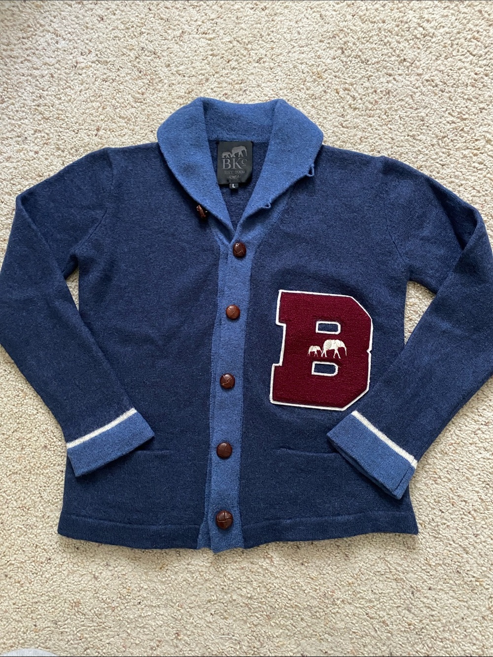 Brooklyn Circus (BKc) Big B Shawl Cardigan. L* See Measurements below. 2010.